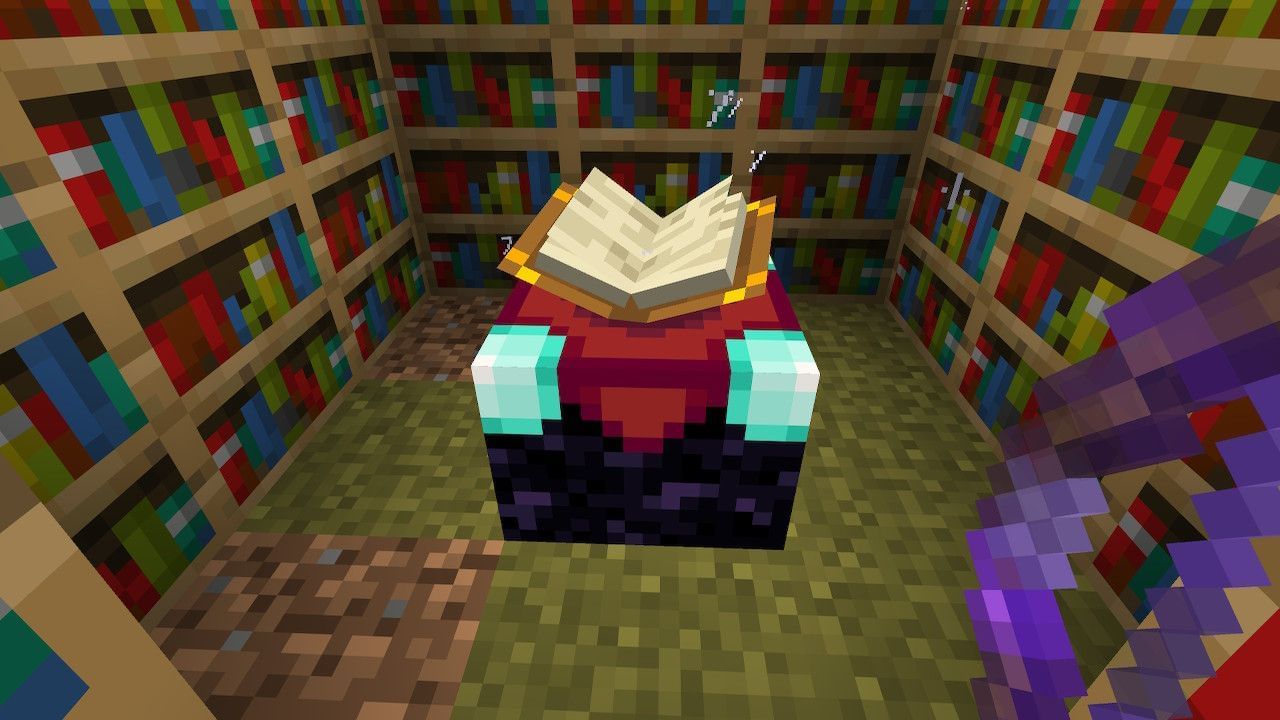 Players can enchant their bow with Power at an enchantment table (Image via Minecraft)