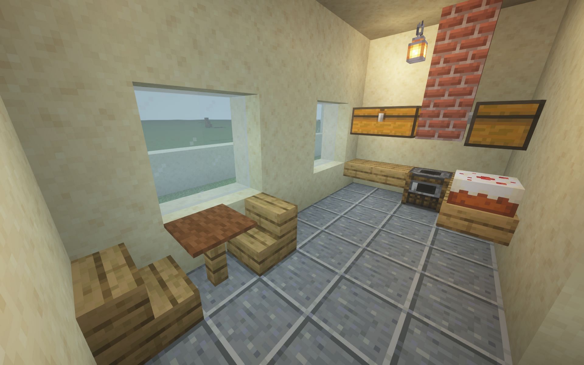 A simple kitchen (Image via Minecraft)