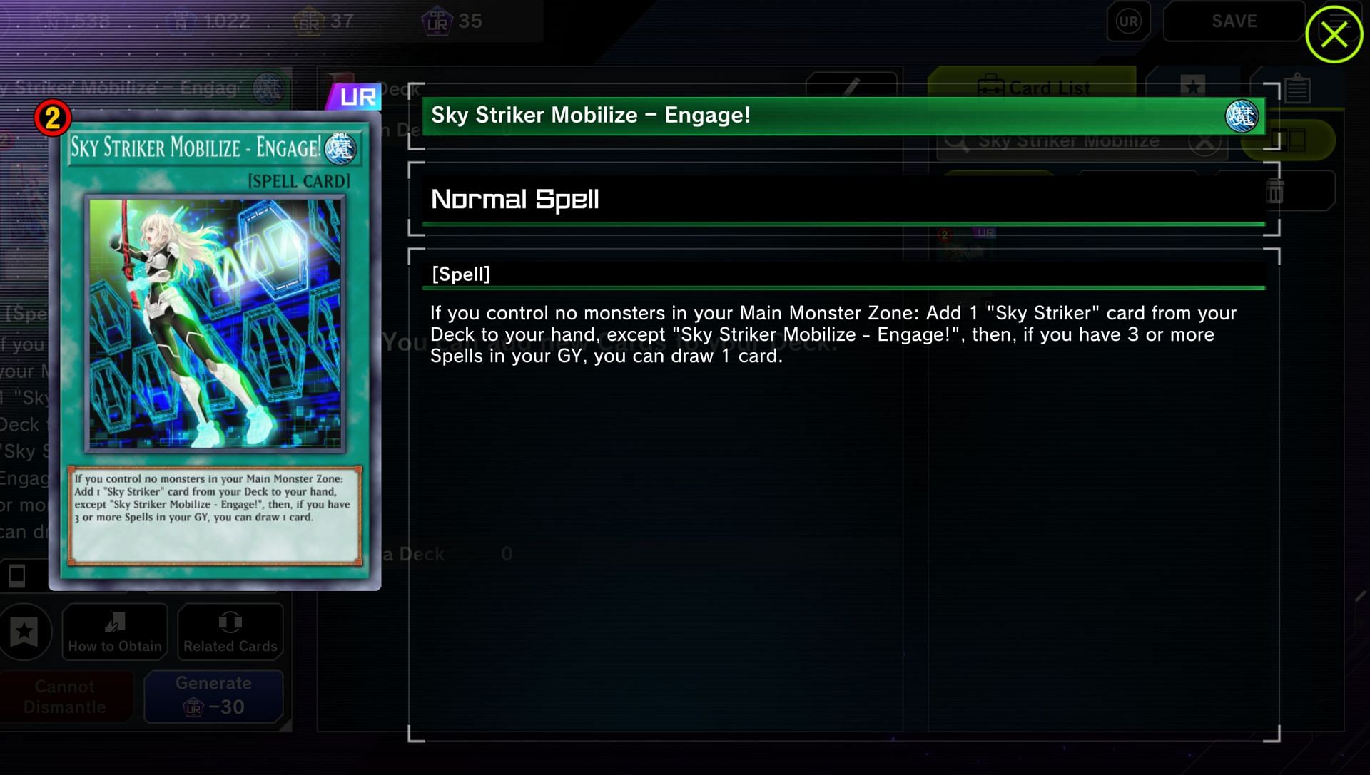 The ever-popular Sky Striker Mobilize - Engage! is playable, two per deck (Image via Konami)