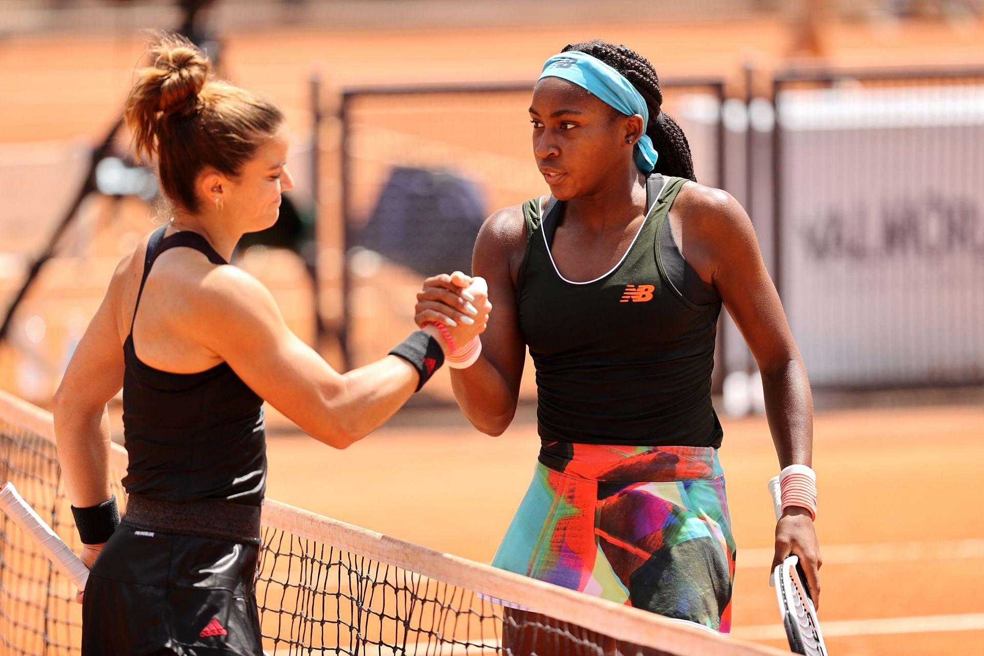 Maria Sakkari with Coco Gaiff at the Italian Open 2021