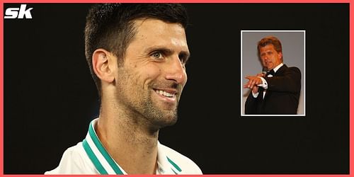 Novak Djokovic and Andrew Castle