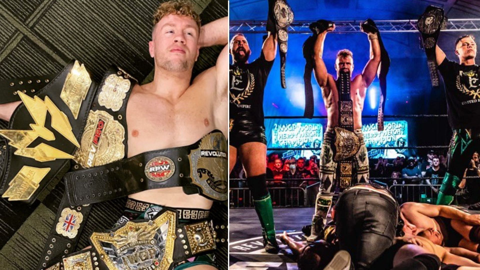 Will Ospreay bathed in gold throughout 2021