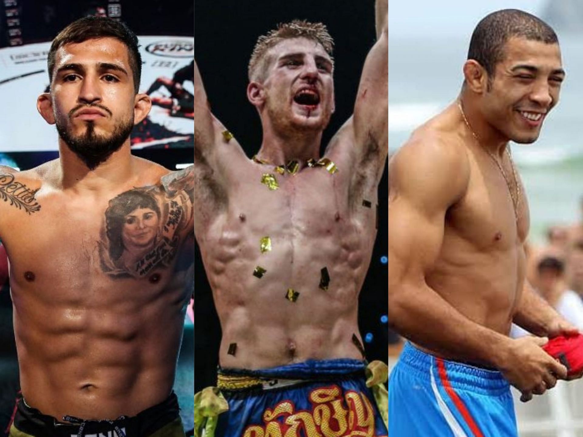 (From left) Sergio Pettis, Jonathan Haggerty, Jose Aldo.