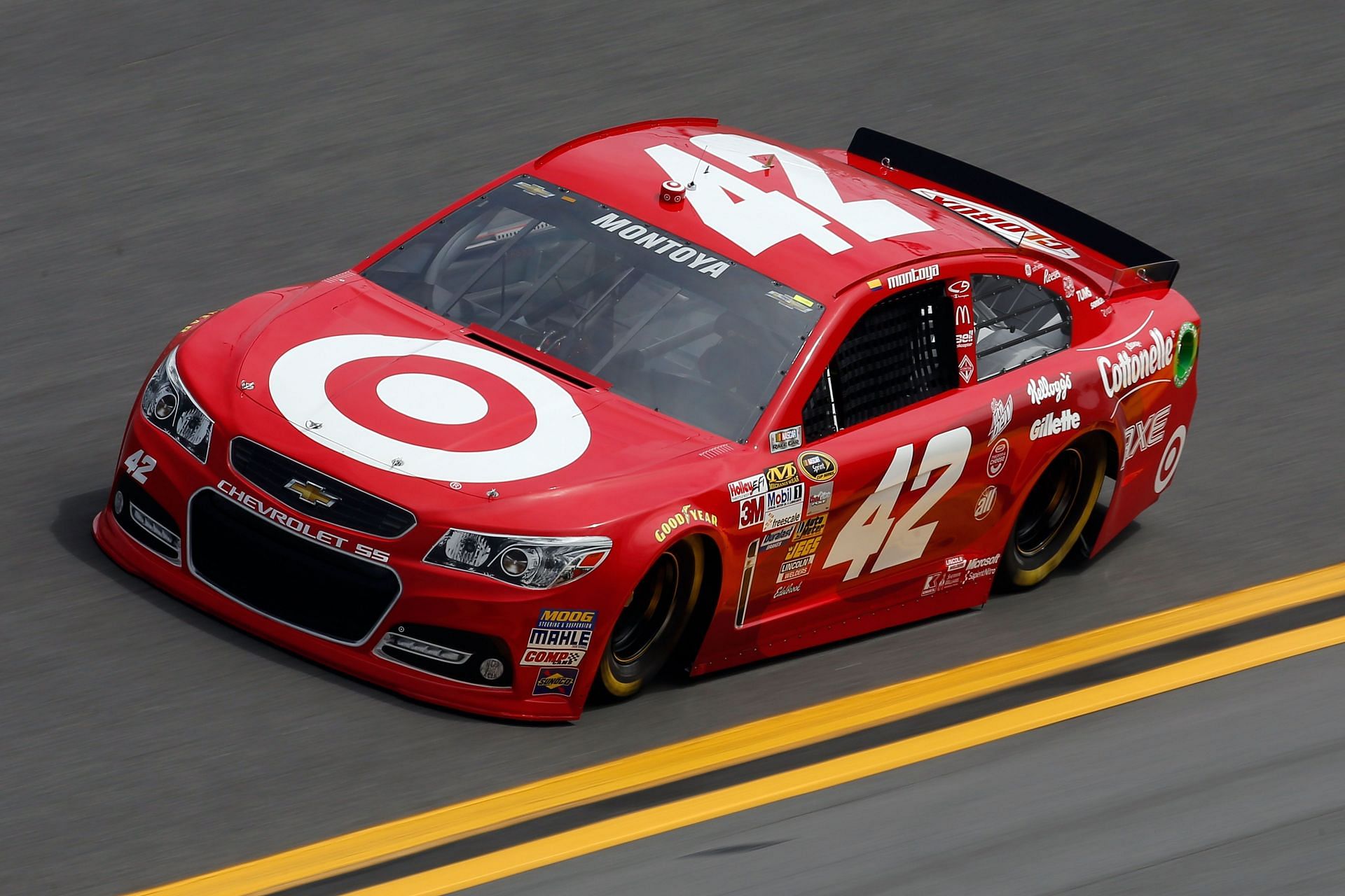 Juan Pablo Montoya during practice at the 2013 Daytona 500 in Florida (Photo by Chris Graythen/Getty Images)