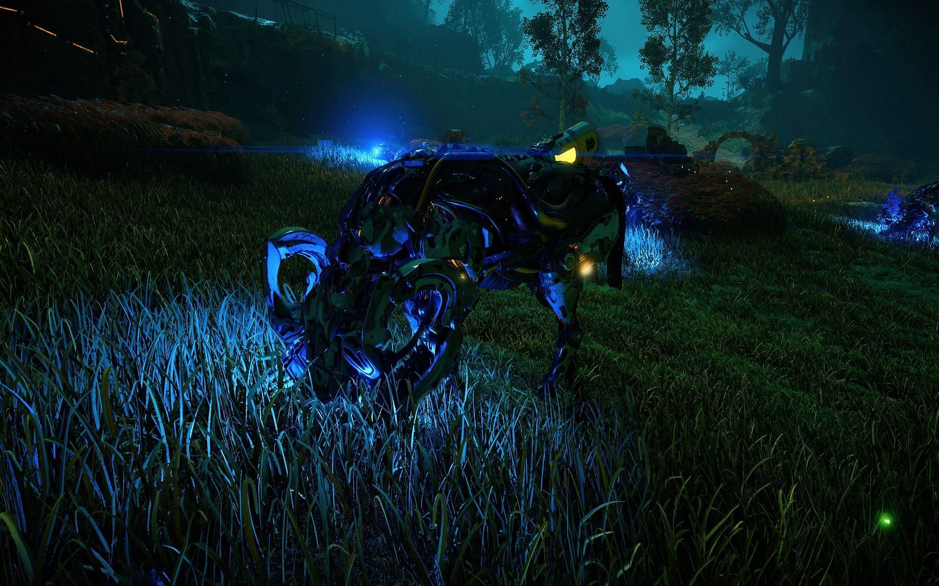 A Charger grazing in the grass (Image via Guerrilla Games)
