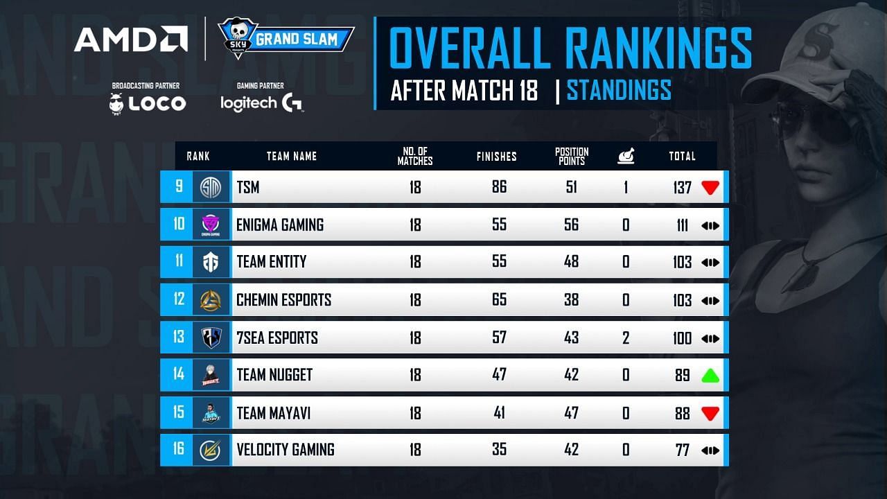 Vitality finished 16th place after day 3 (Image via Skyesports)