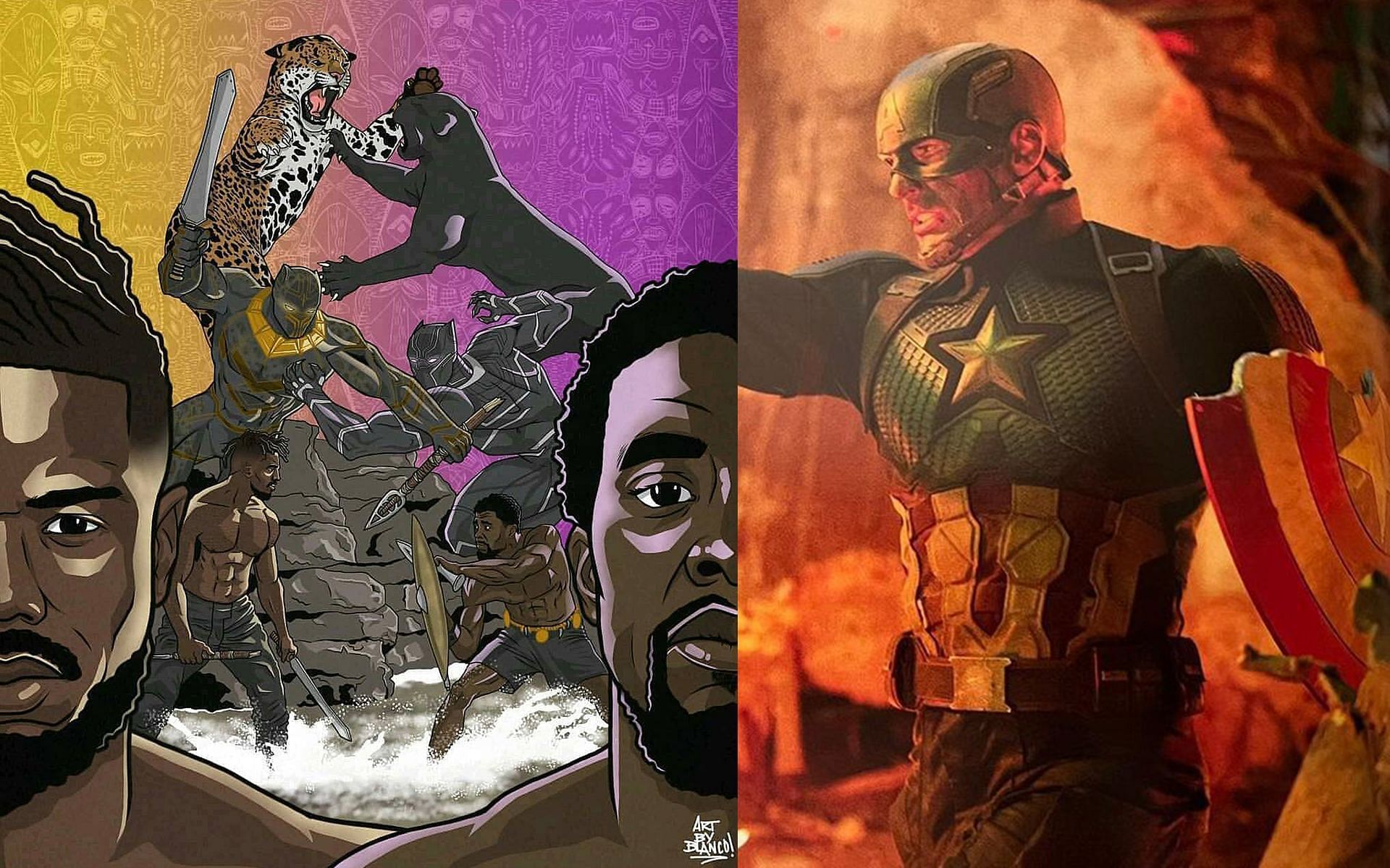 Epic fight scenes from the MCU (Images via killmonger.official/Instagram, Blanco)