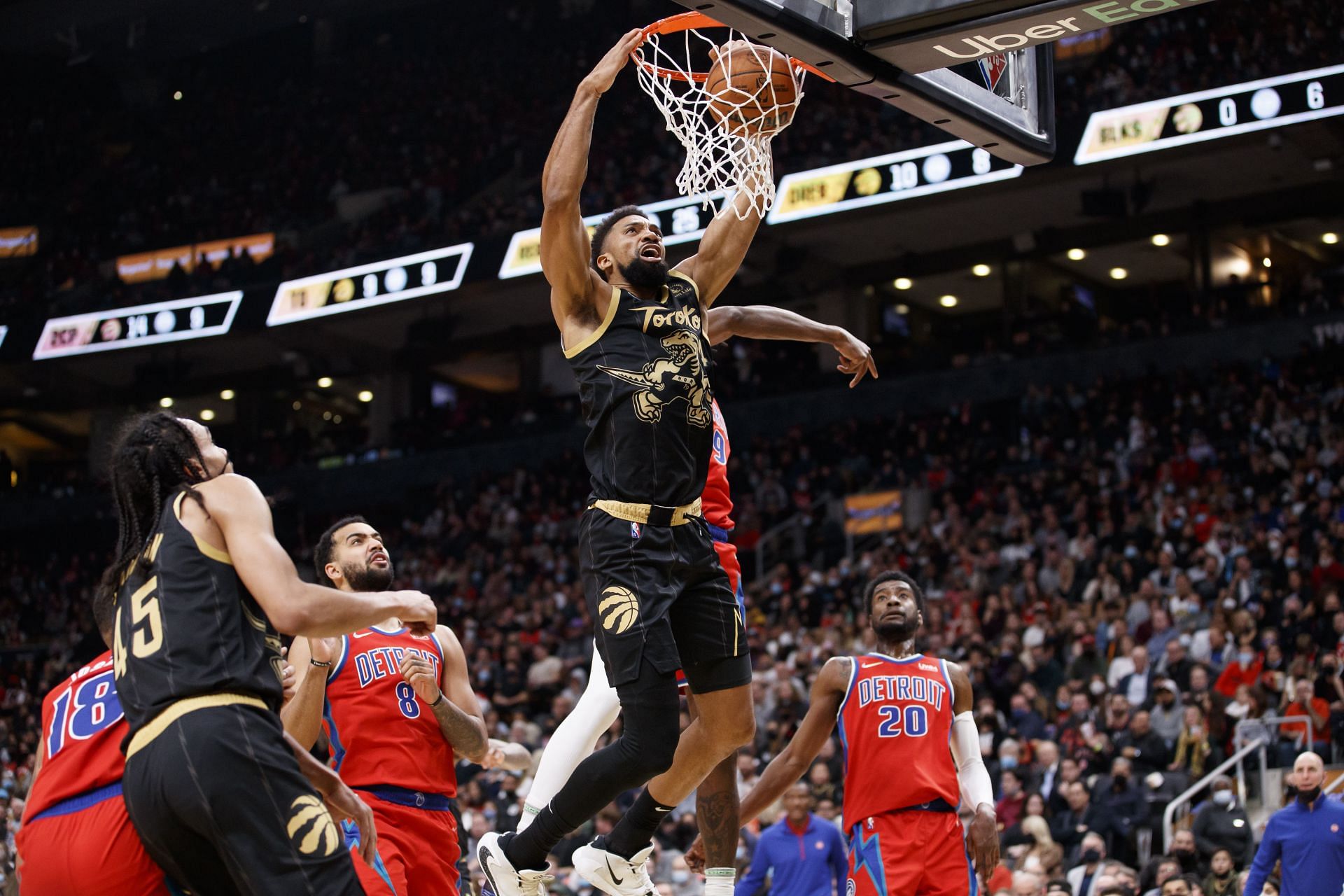 Khem Birch scores off a dunk