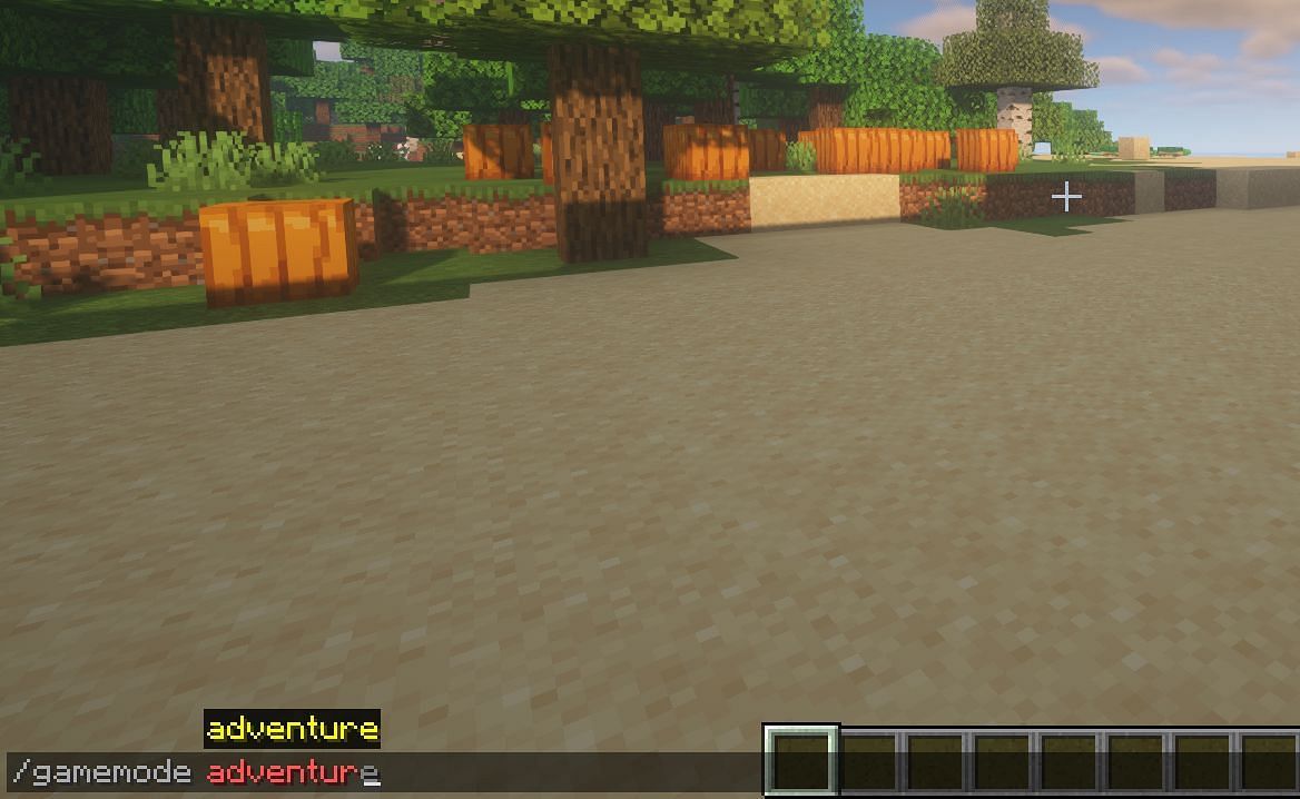 game mode command activates the mode (Image via Minecraft)