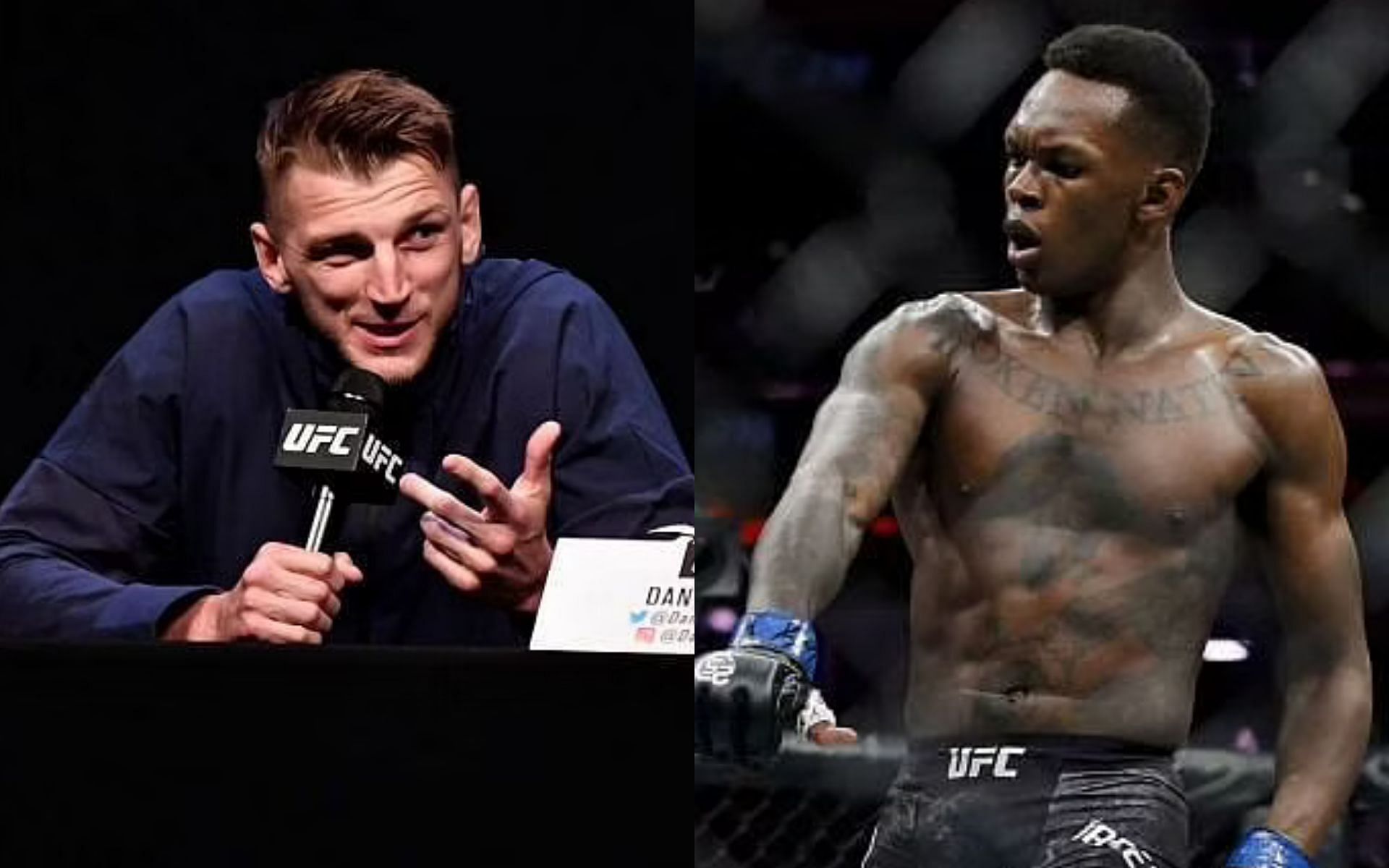 Dan Hooker (left) and Israel Adesanya (right)