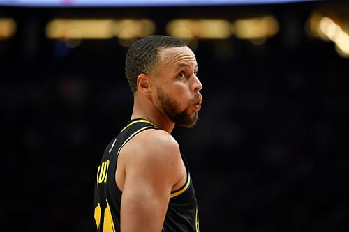 Steph Curry in action during Golden State Warriors v Portland Trail Blazers game Golden State Warriors v Portland Trail Blazers