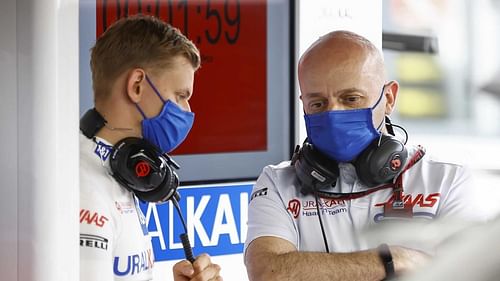 Haas F1 team technical director Simone Resta (right) with Mick Schumacher (left) (Photo Courtesy: Haas F1 team images)