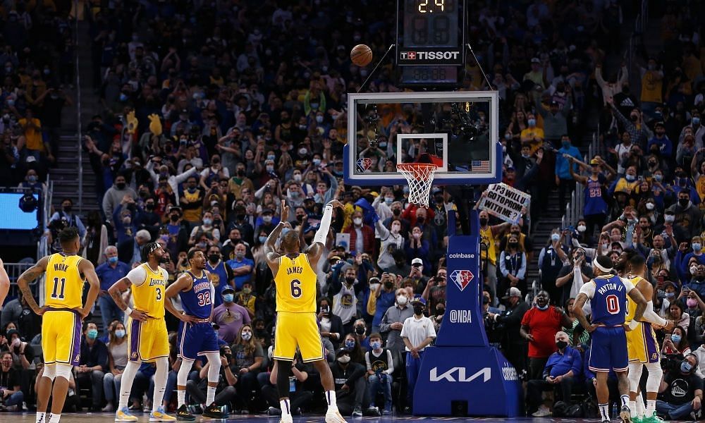 LeBron James clunked a crucial free throw in the LA Lakers&rsquo; loss to the Golden State Warriors. [Photo: USA Today]