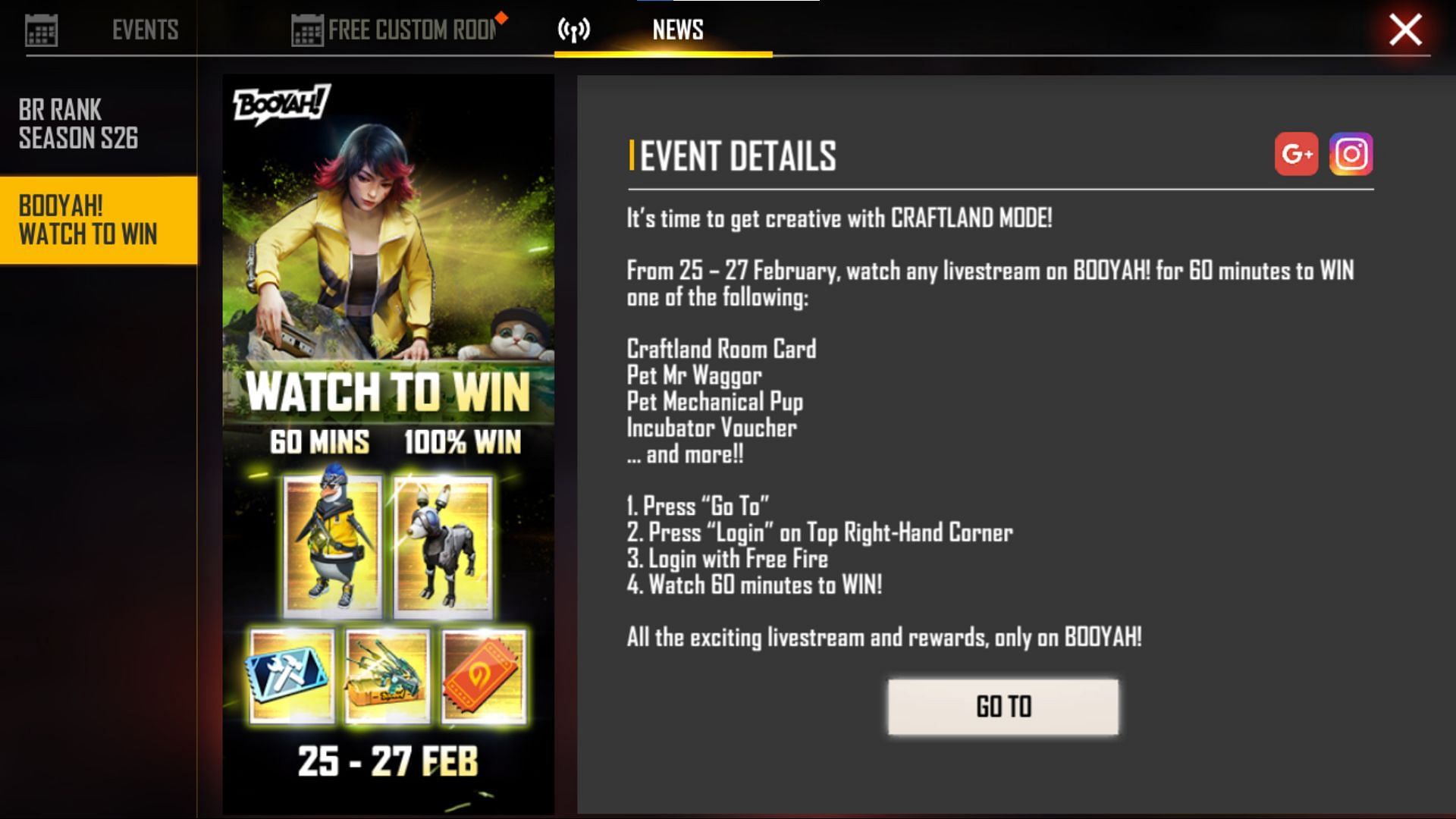 The event will be available for a few days (Image via Garena)