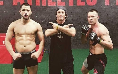 Jorge Masvidal and Colby Covington pose for a picture [Photo via @btsportufc on Twitter]