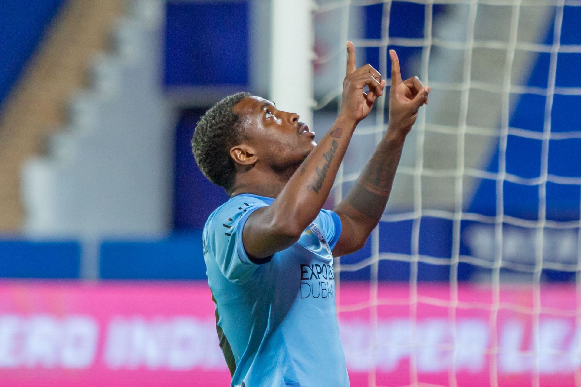 Diego Mauricio celebrates scoring for Mumbai City FC against Jamshedpur FC. [Credits: ISL]