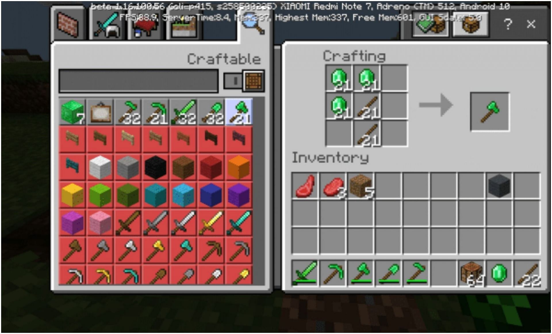 Showcasing some of the new tools and weapons (Image via mcpedl.com/ DamianToZiomal)