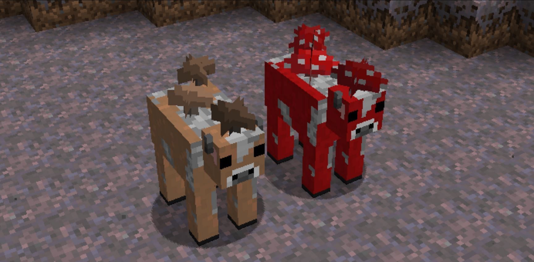 Mooshrooms can be turned into cows (Image via Mojang)