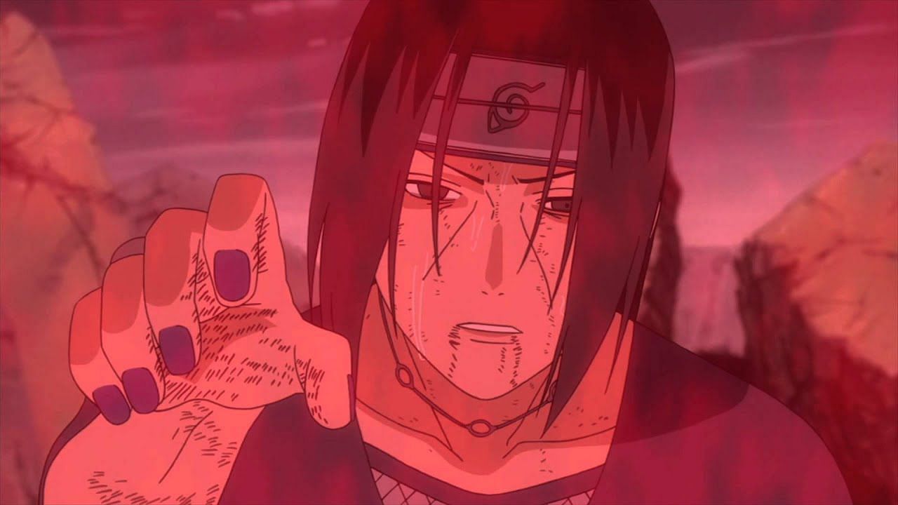 Itachi seen in his final moments (Image via Studio Pierrot)