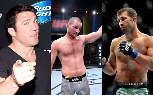 Chael Sonnen (left), Sean Strickland (center) and Luke Rockhold (right)