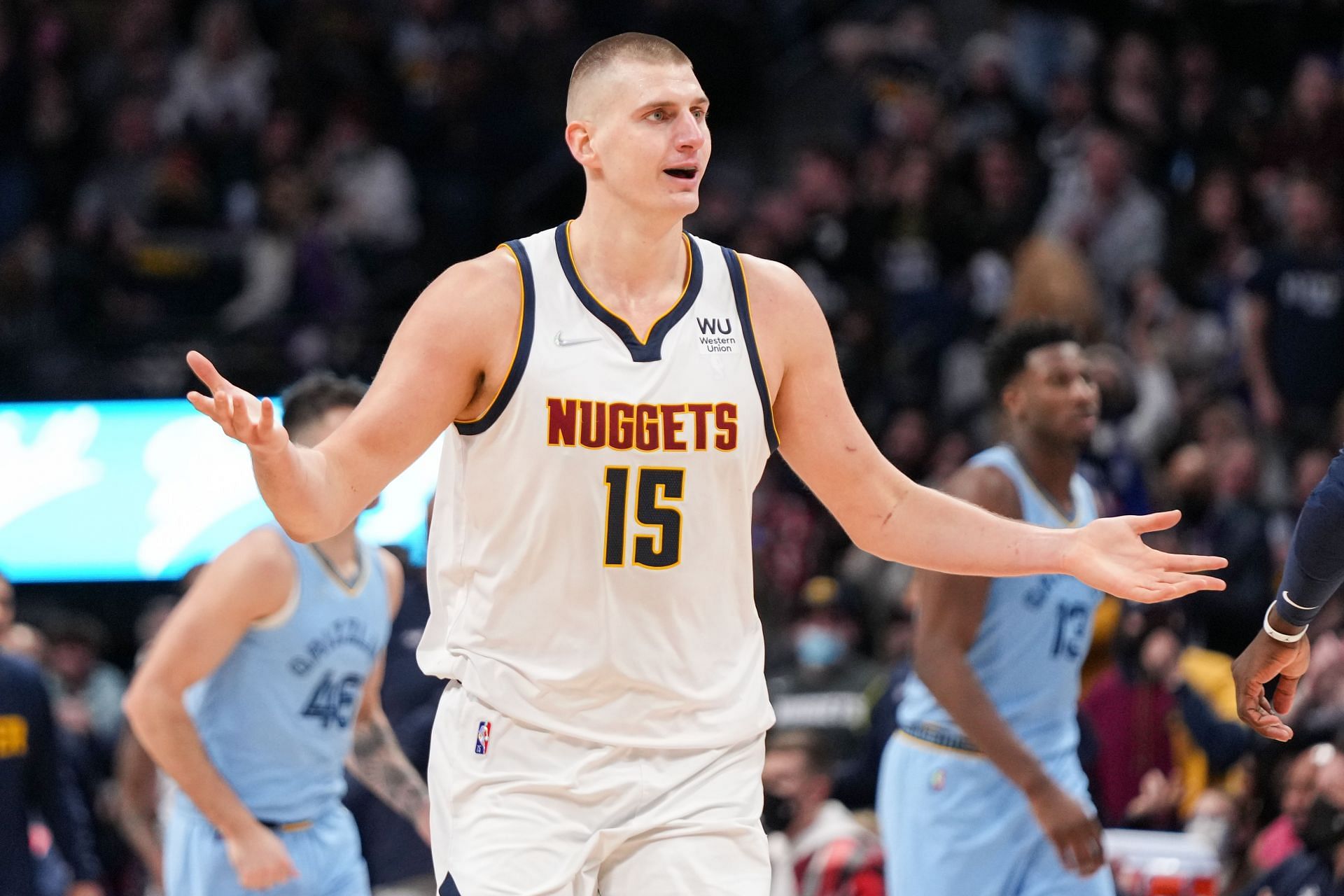 Denver Nuggets Nikola Jokic in action during an NBA game