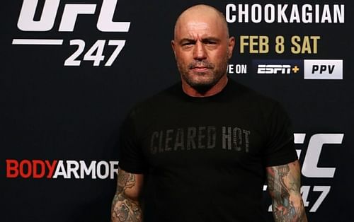 Interviewer Rogan at the UFC 247 ceremonial weigh-in event