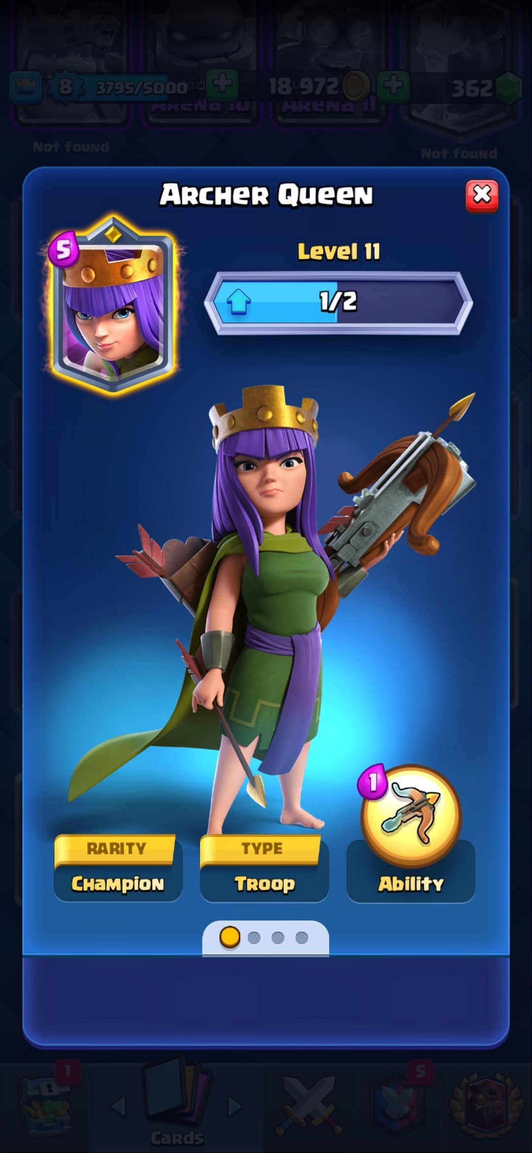 The Archer Queen card in Clash Royale (Screen grab from the game)