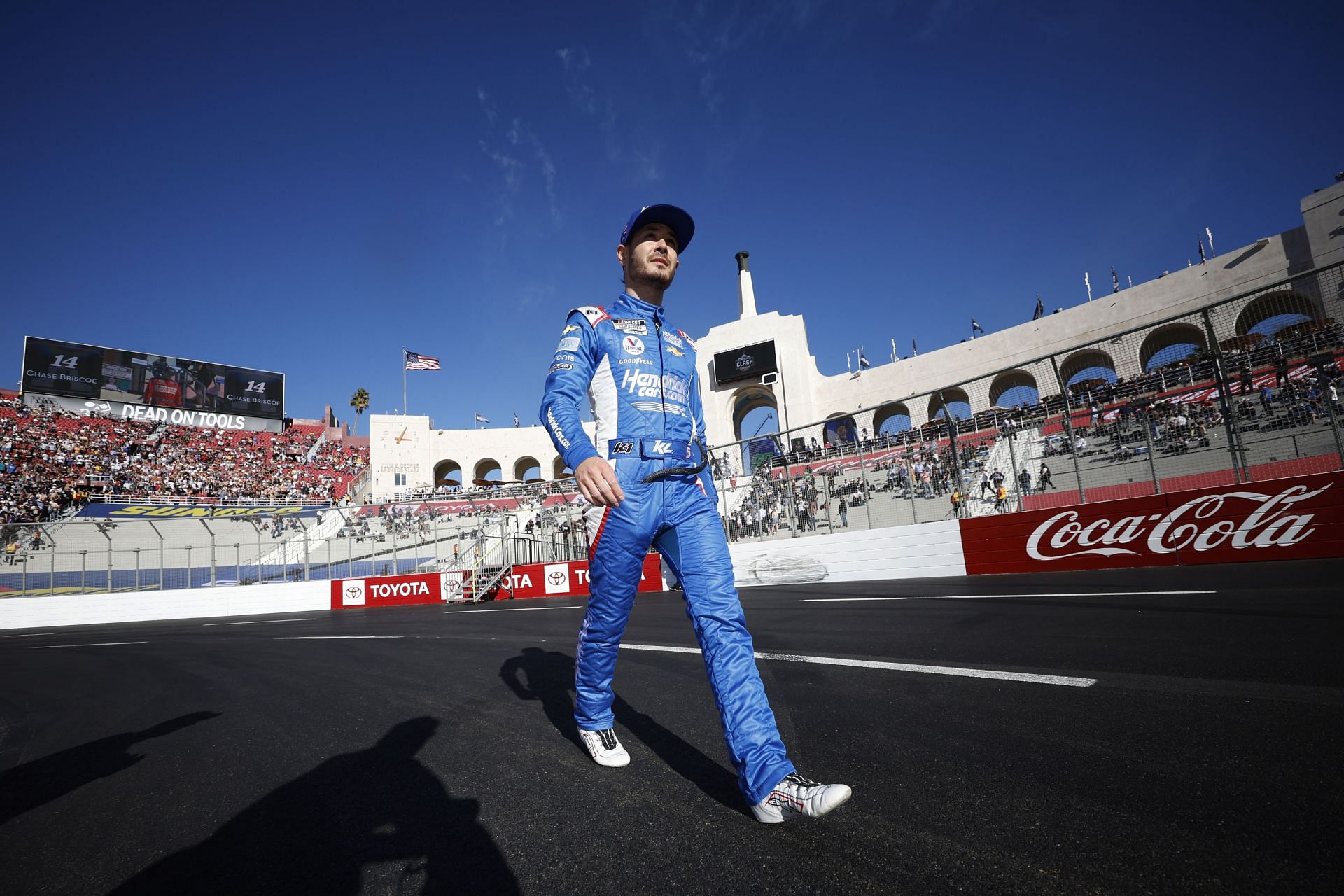 NASCAR Cup Series Busch Light Clash - Kyle Larson on his track walk