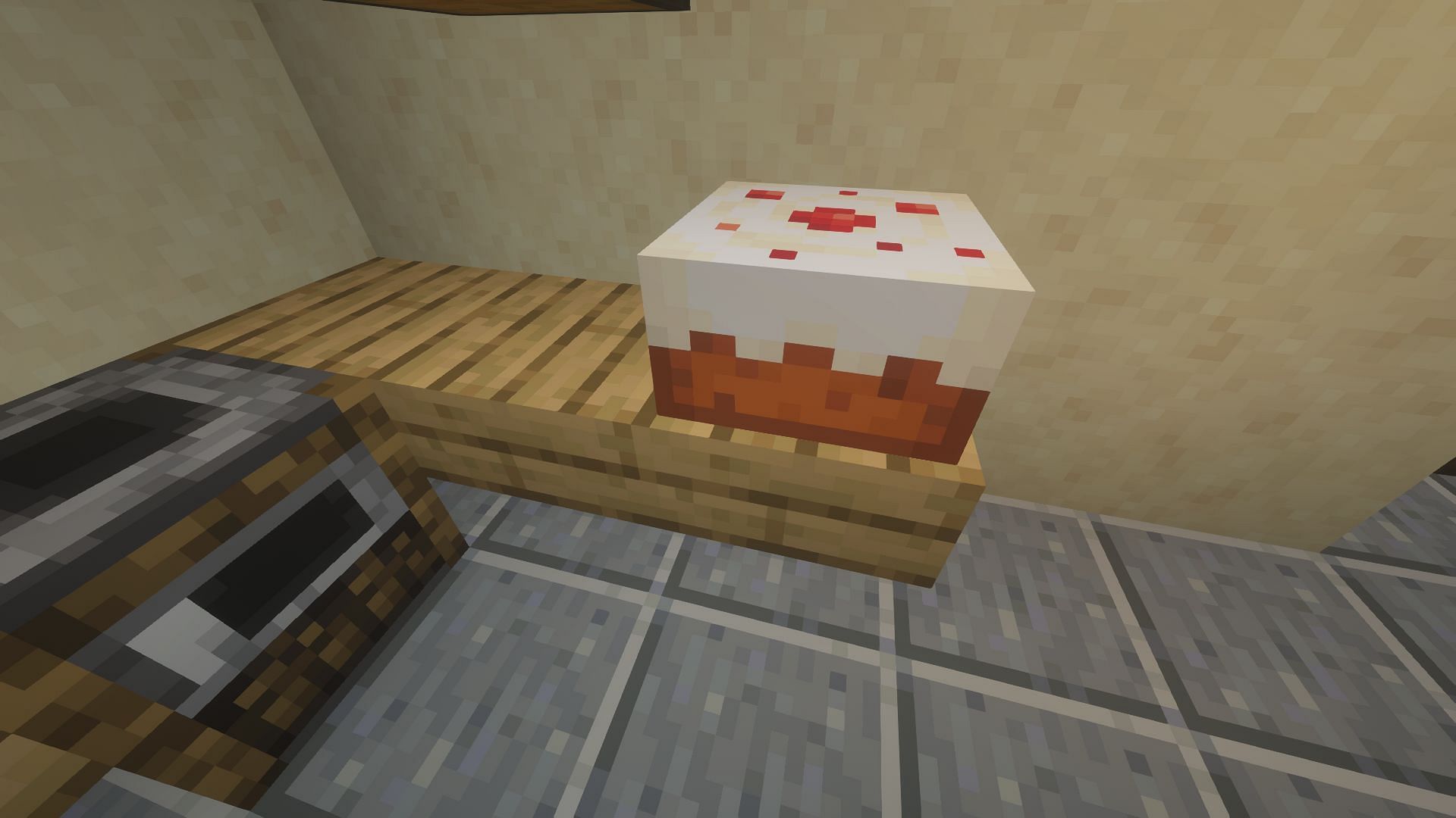 Cake can be placed to enhance the look (Image via Minecraft)