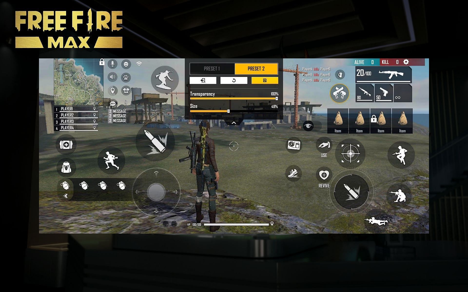 Players can tweak their Custom HUD in Free Fire MAX (Image via Sportskeeda)