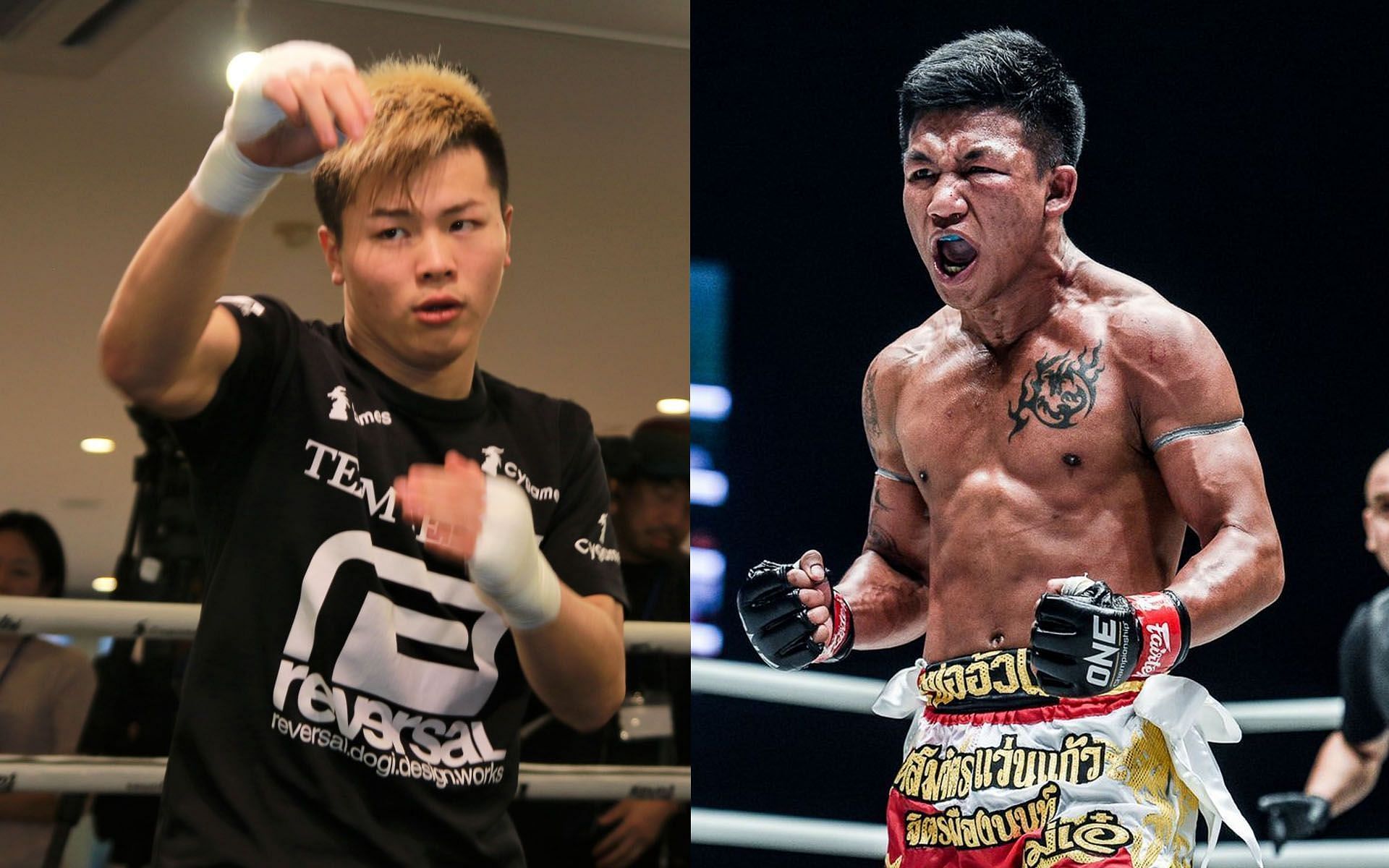 Rodtang (Right) invites Tenshin Nasukawa (Left) to spar in Thailand. | [Photos: ONE Championship]