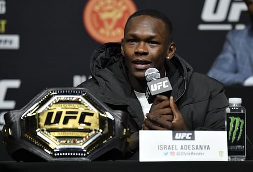 Israel Adesanya at the UFC 259 Press Conference