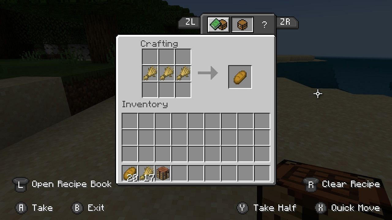 Bread can be crafted very easily and quickly. (Image via Minecraft)