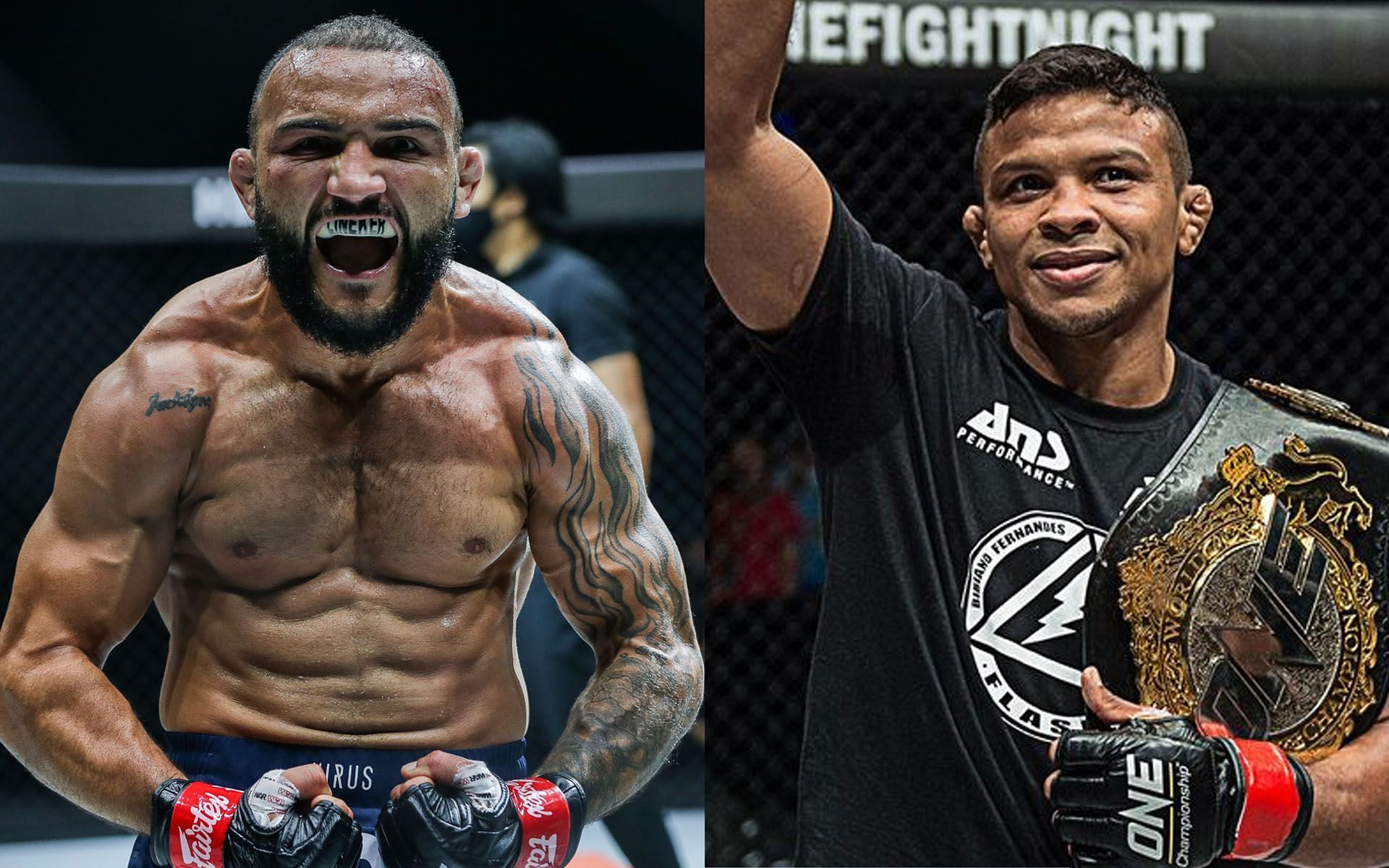 John Lineker (Left) is not too worried about what Bibiano Fernandes (Right) can do. | [Photos: ONE Championship]