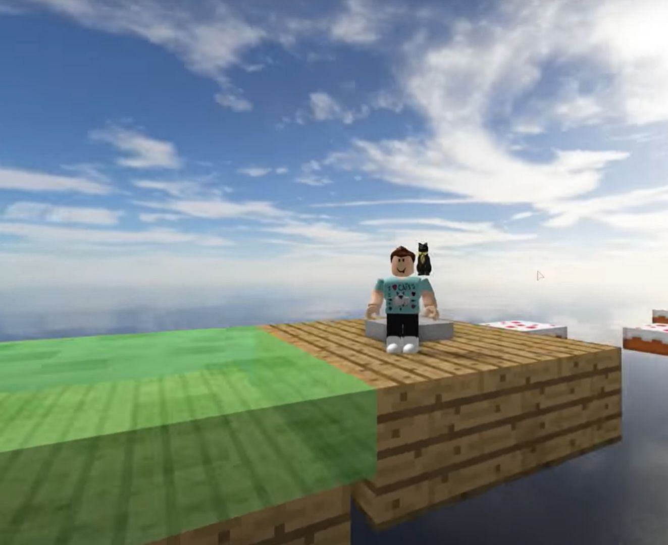 Mineblox features improved skyboxes and lighting effects over vanilla Minecraft (Image via Roblox Corporation)