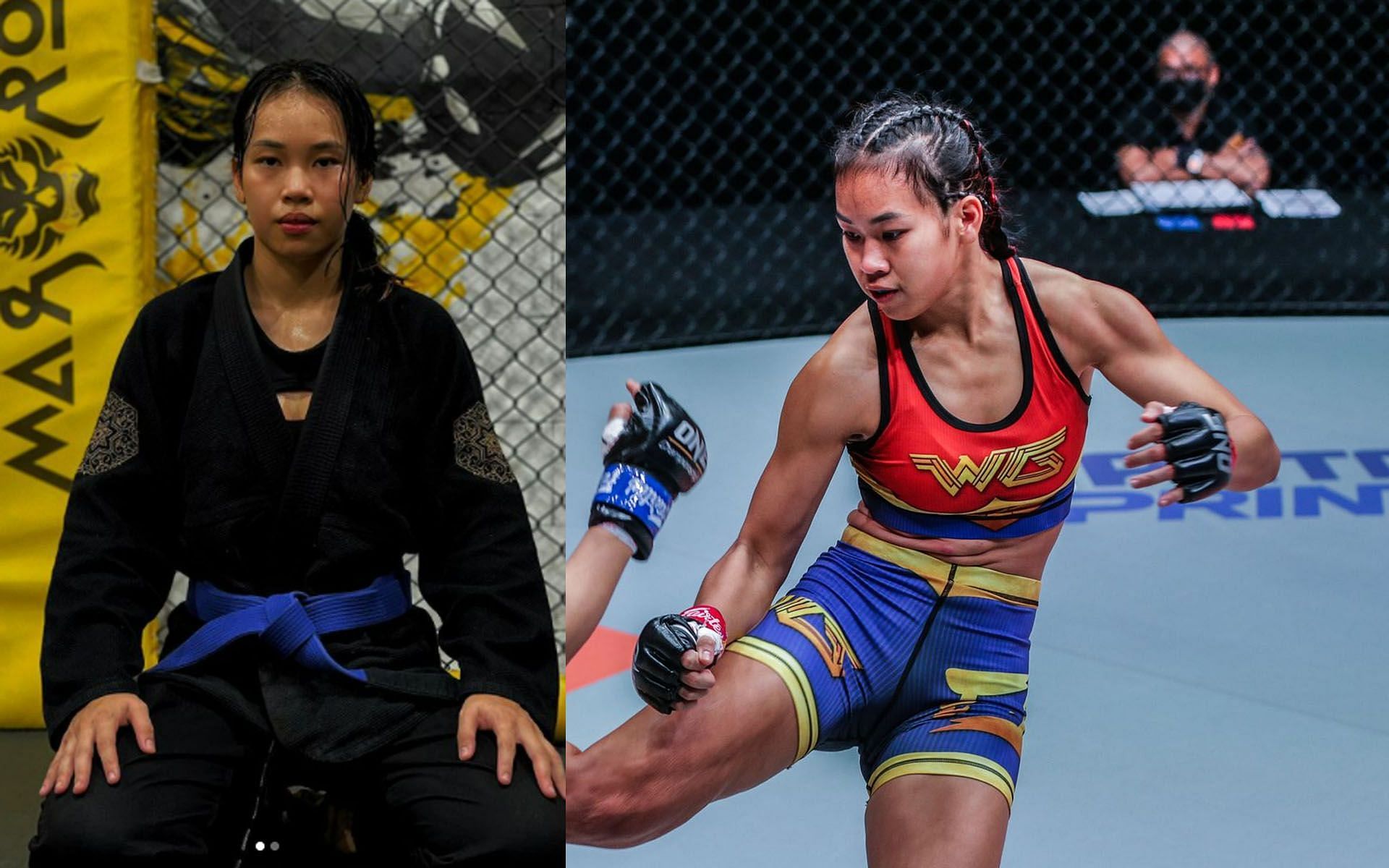 Wondergirl is adding some jiu-jitsu to her arsenal. | [Photos: Wondergirl&#039;s Instagram/ONE Championship]