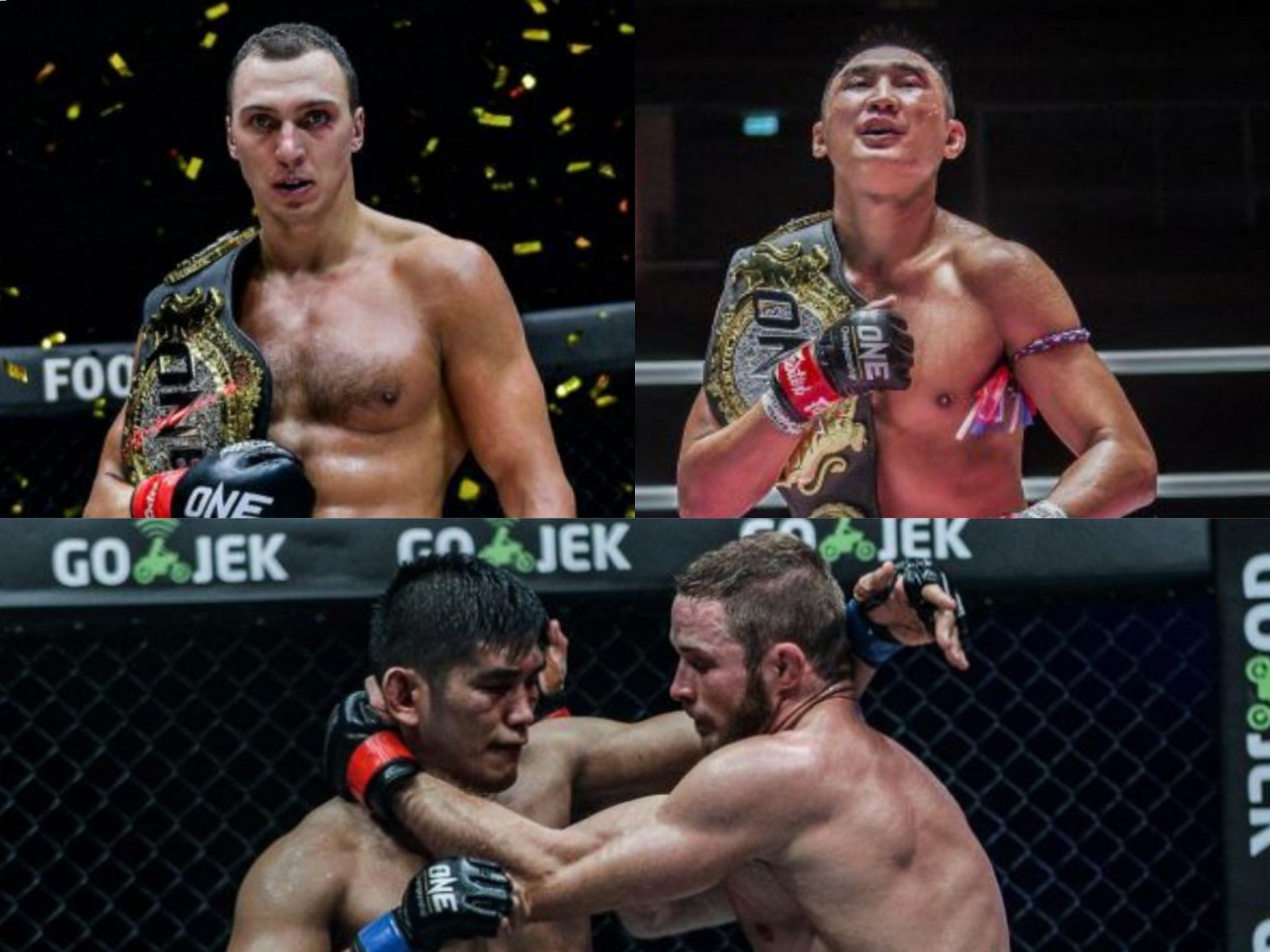 Roman Kryklia (top left) and Petchmorakot (top right) set to defend their gold, Aung La-Bigdash (bottom) trilogy confirmed. [Photo: ONE Championship]