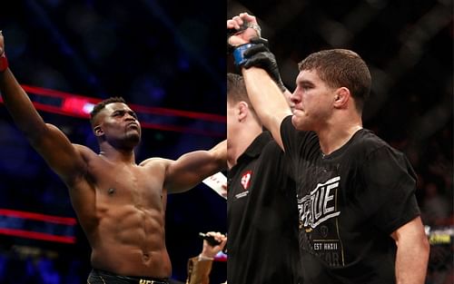 UFC heavyweight champion Francis Ngannou [left[, Al Iaquinta [right]