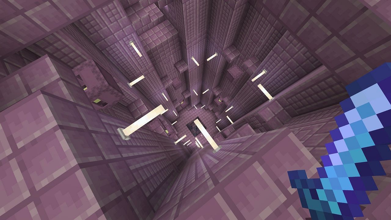 End rods can be easily harvested by any tool or block and are an aesthetically pleasing light source (Image via Minecraft)