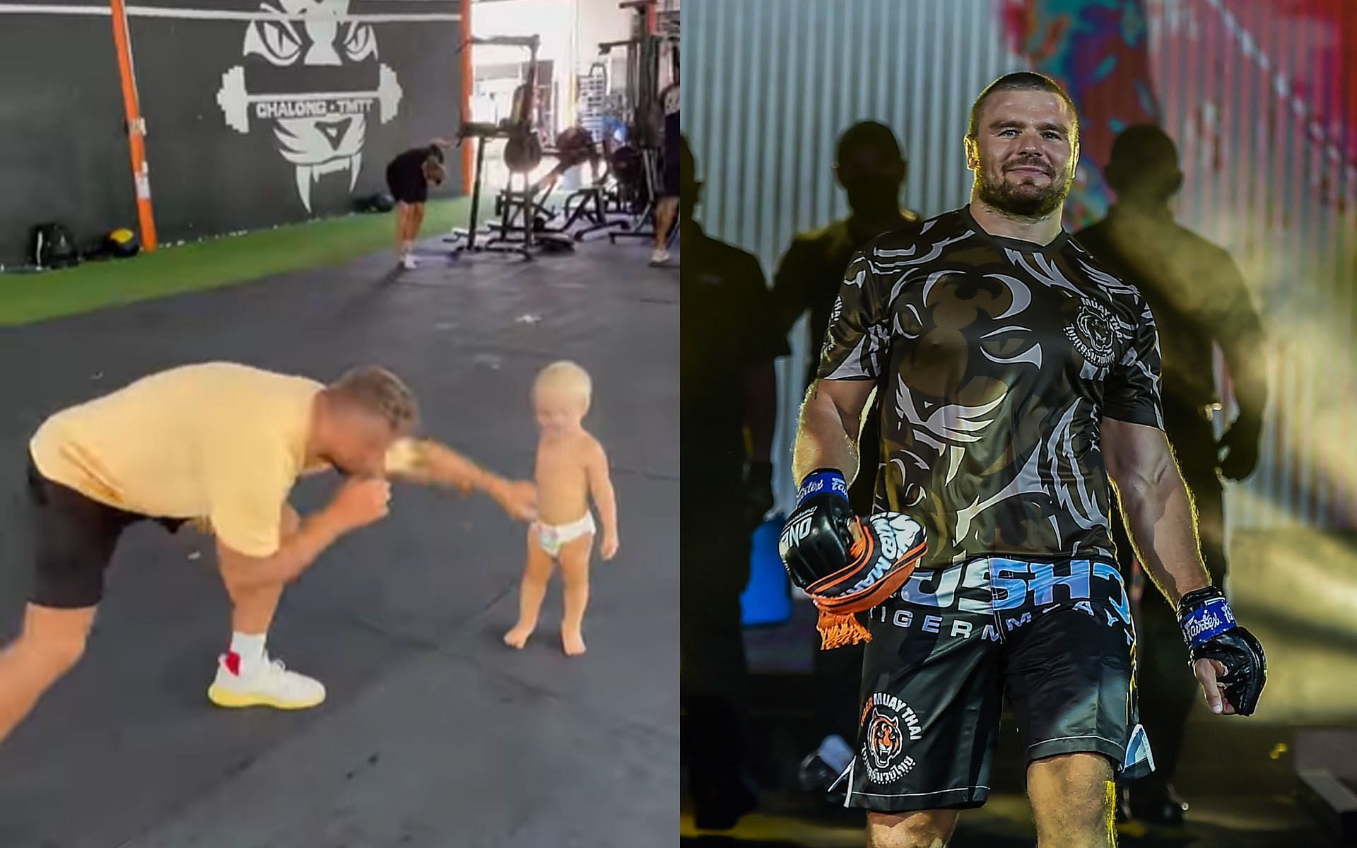 This is probably the youngest Anatoly Malykhin can start sparring with his kid. | [Photos: Anatoly Malykhin&#039;s Instagram/ONE Championship