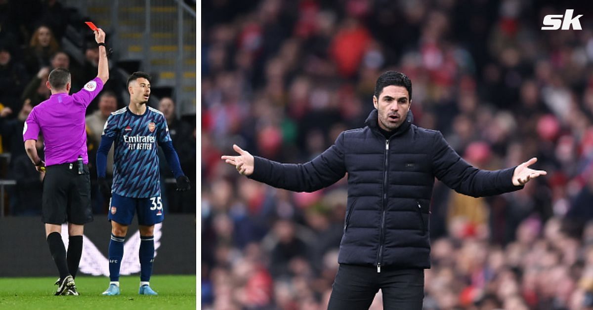 Gunners boss Mikel Arteta has spoken about Gabriel Martinelli&#039;s red card.