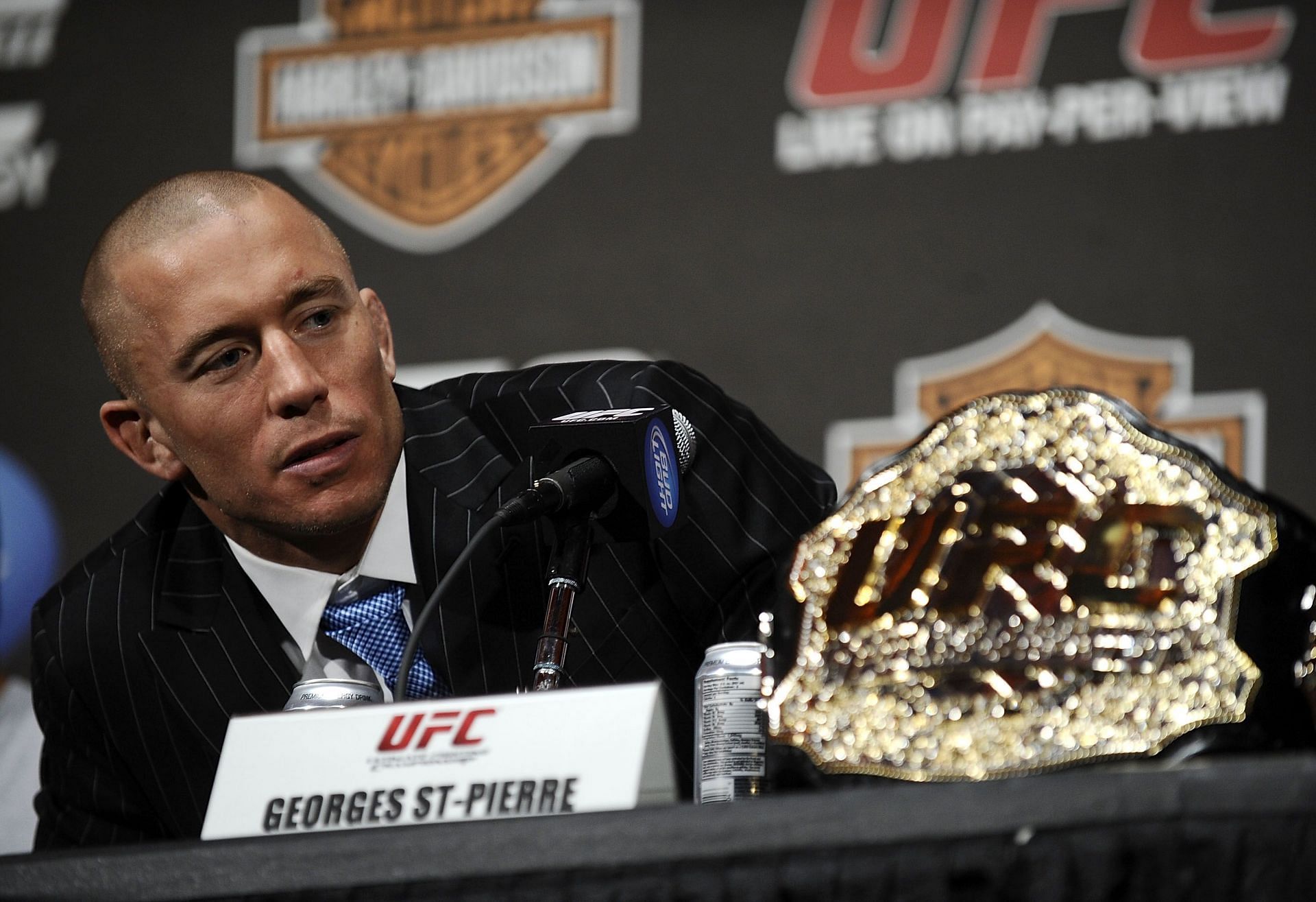 Welterweight champion Georges St-Pierre during a press conference
