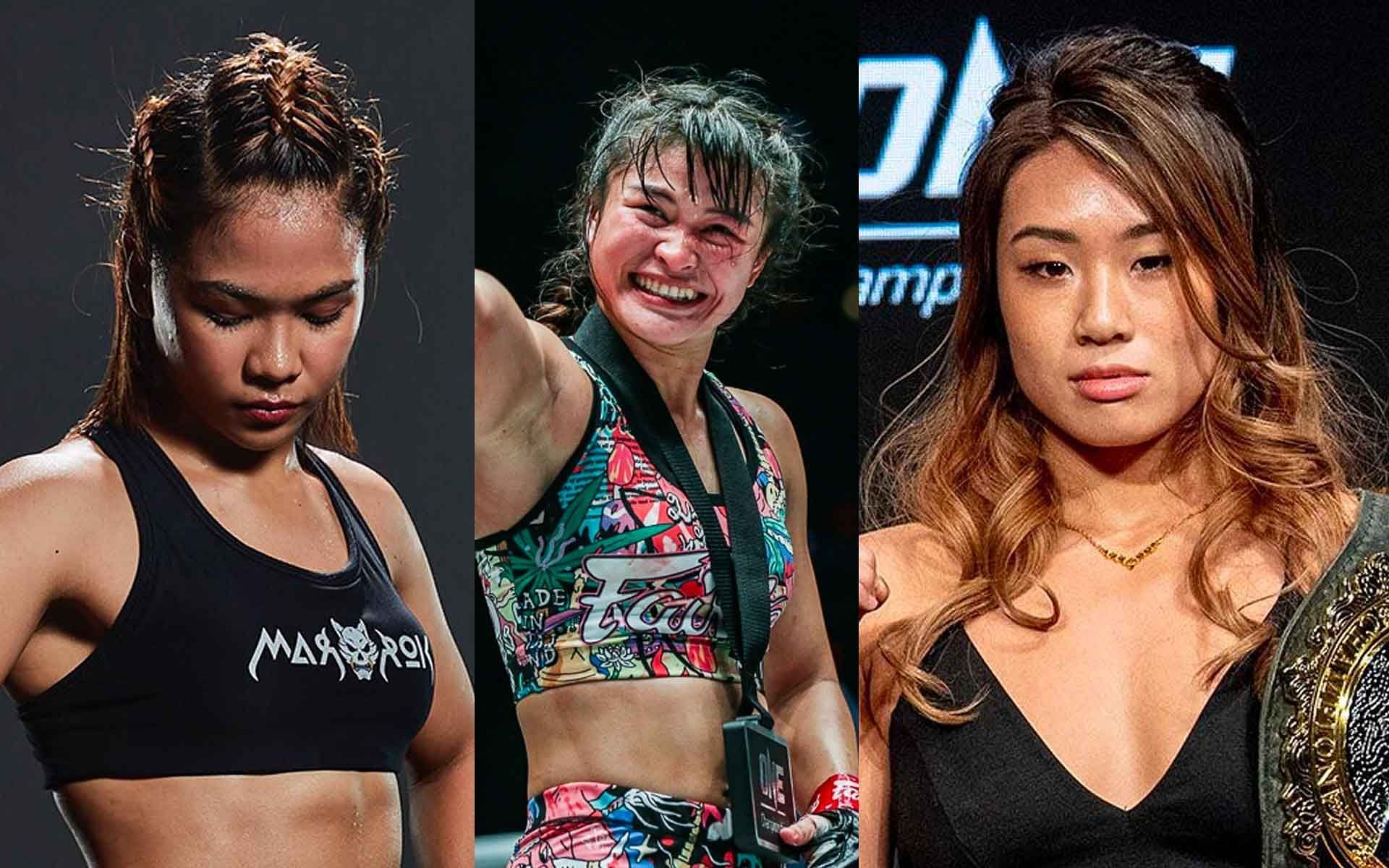 Denice Zamboanga (left), Stamp Fairtex (middle), Angela Lee (right) [Photo: ONE Championship]