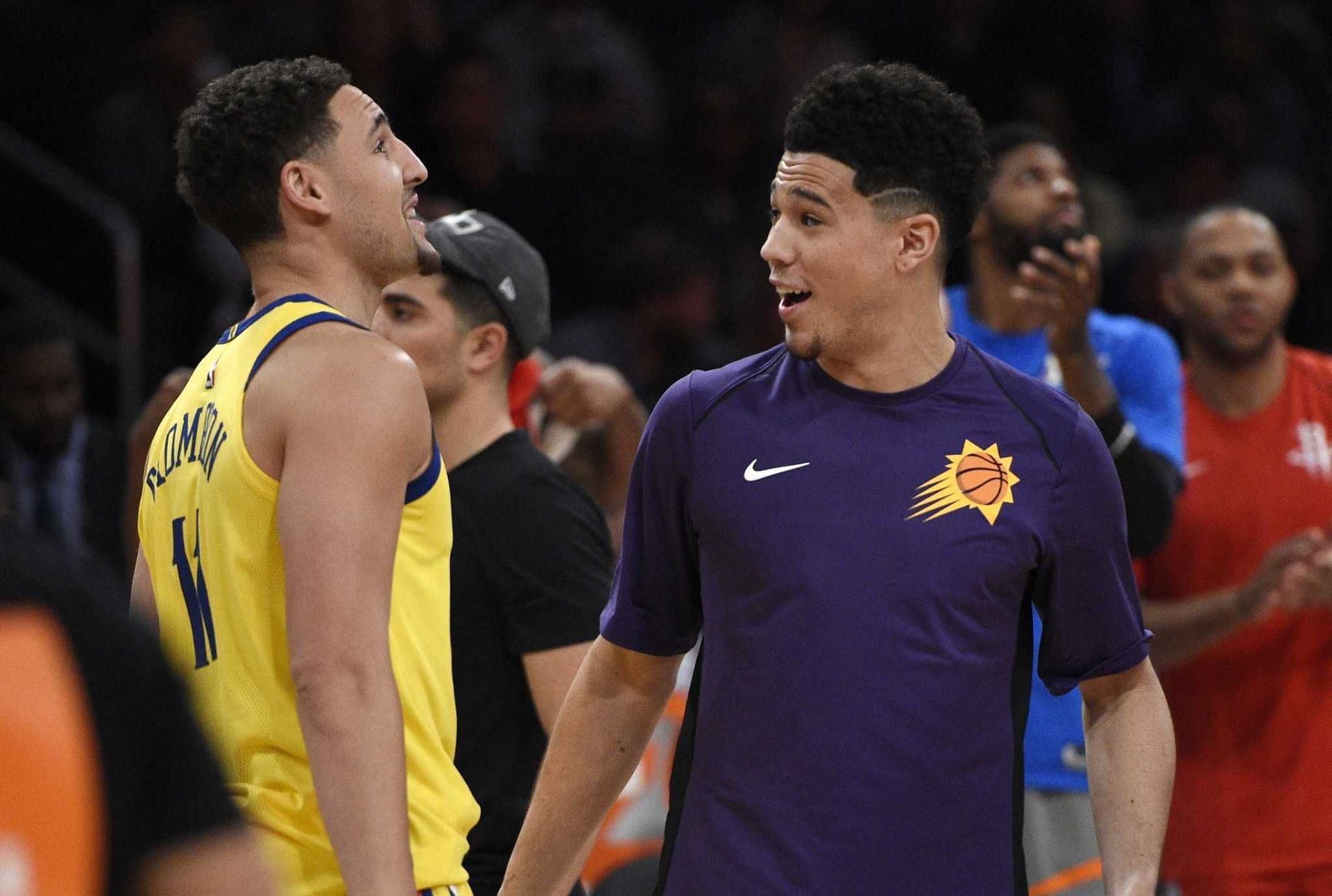 Devin Booker won the 2018 Three-Point Competition by scoring a record 28 points to beat Klay Thompson. [Photo: SFGATE]