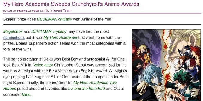 The Winners Of The Crunchyroll Anime Awards Feature Controversial Choices