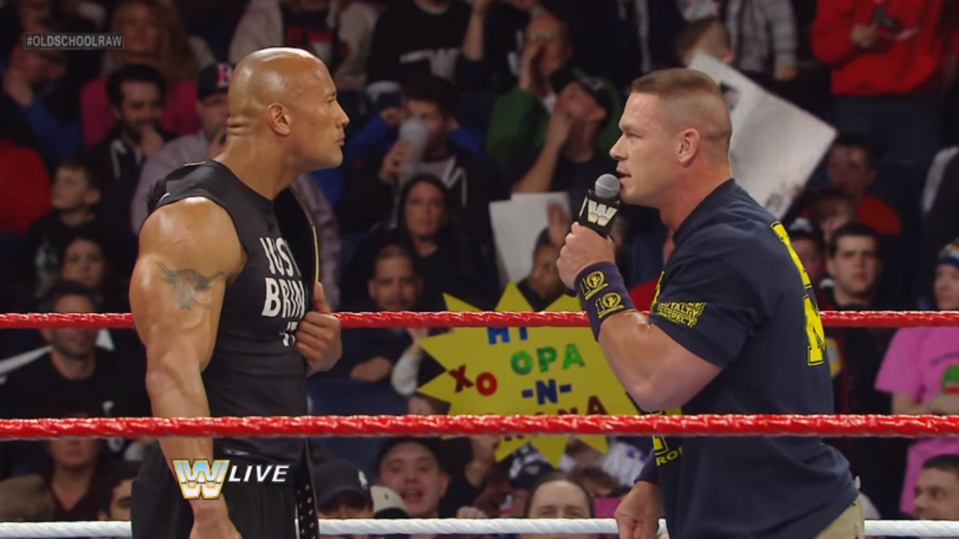 The Rock (left); John Cena (right)