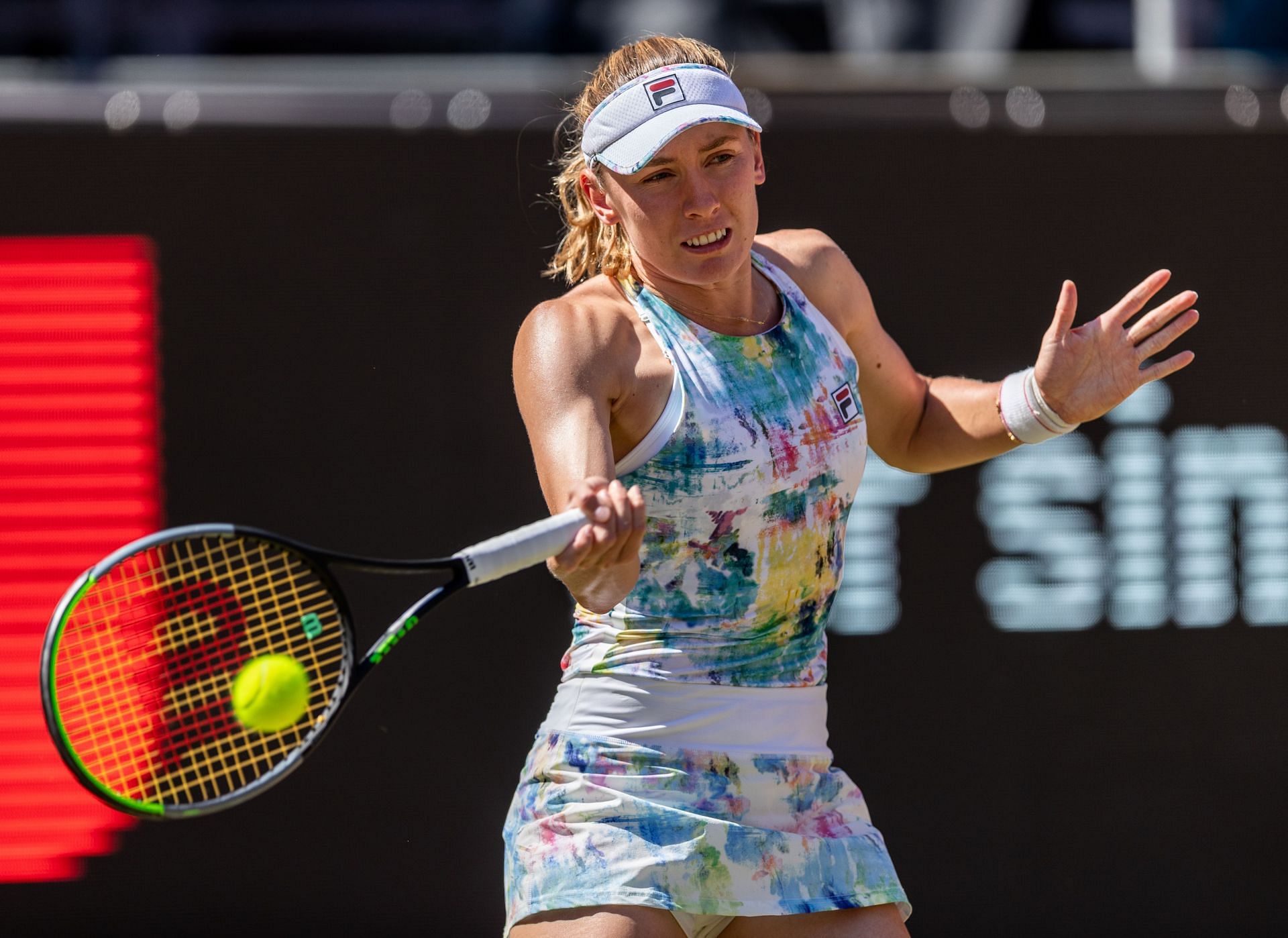 Ekaterina Alexandrova strikes the ball at bett1open.