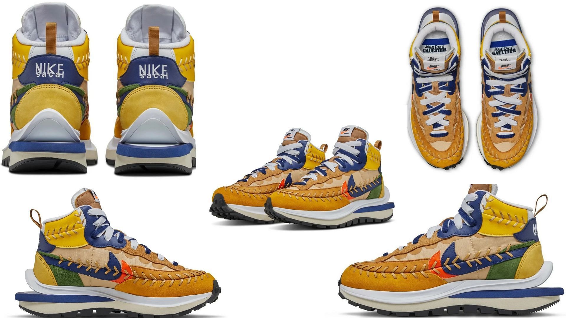 Nike x Sacai x Jean Paul Gaultier LDVaporwaffle shoes (Image via Sportskeeda)