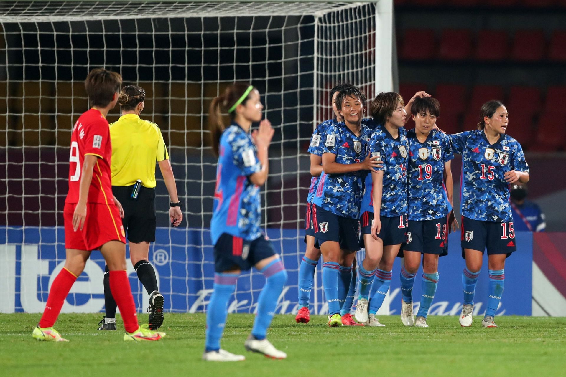 Riko Ueki scored twice for Japan.