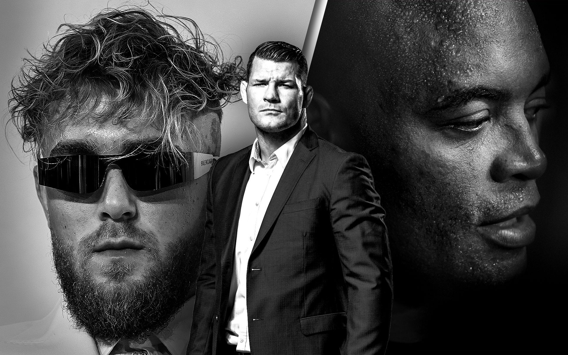 Jake Paul, Anderson Silva and Michael Bisping via Getty